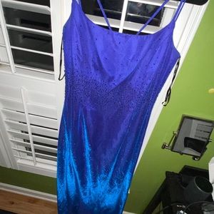 blue/purple iridescent prom dress maxi